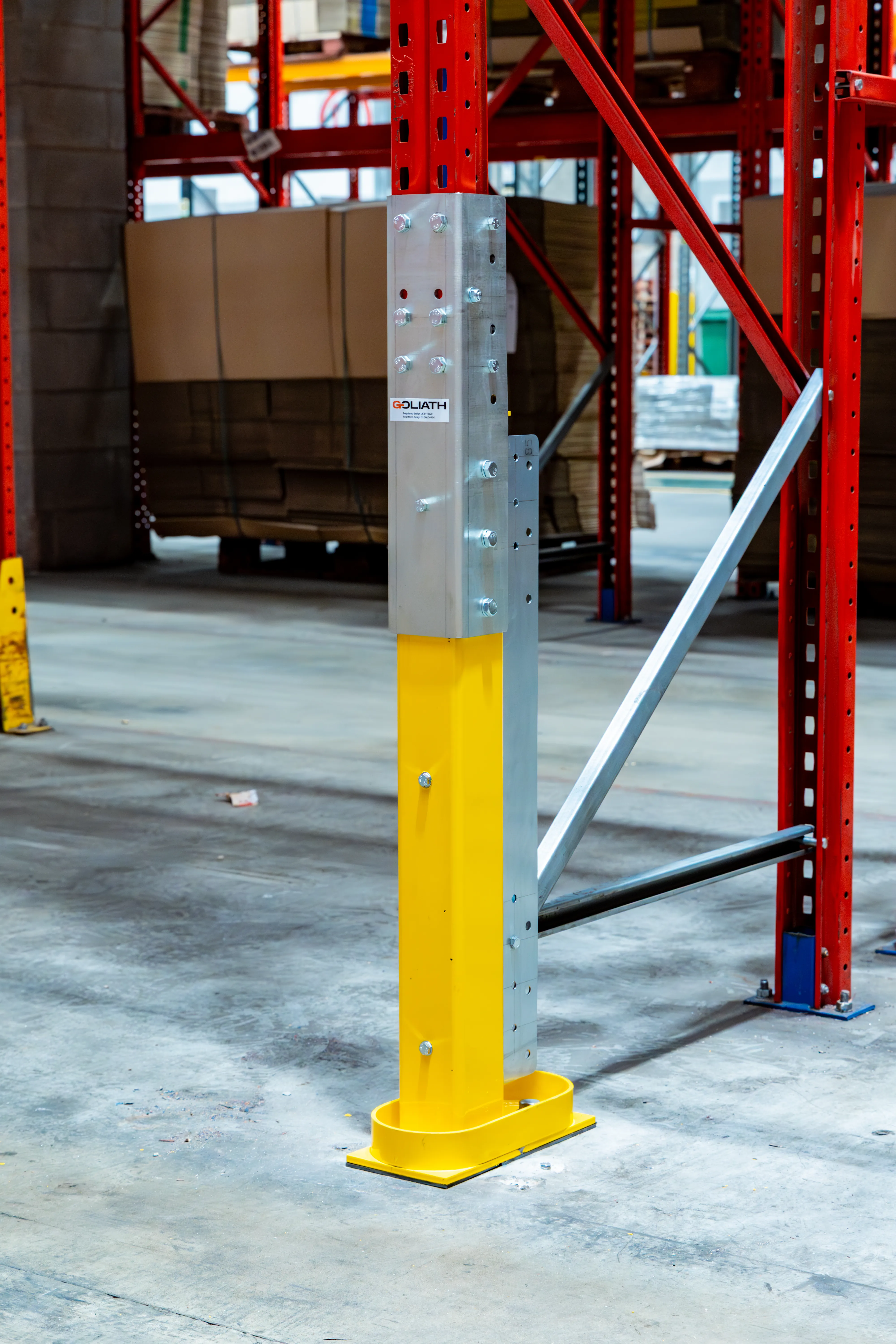 Racking upright after Goliath installation