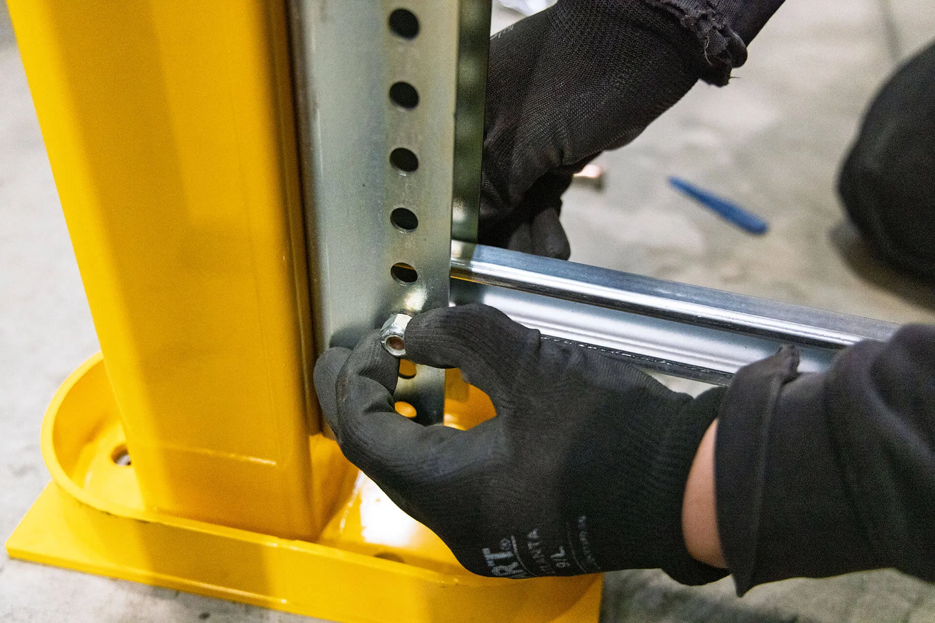 Goliath upright repair fitted to pallet racking