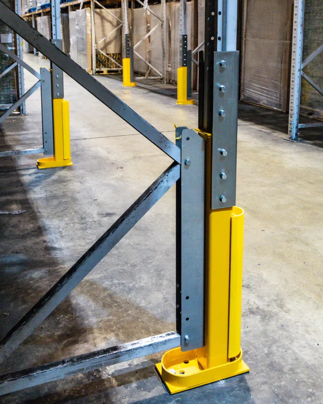 Goliath team installing upright repair